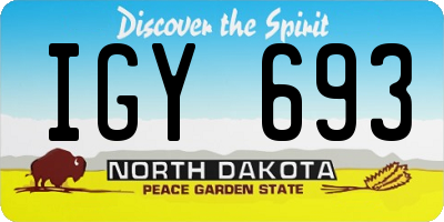 ND license plate IGY693