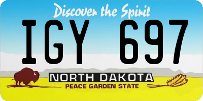 ND license plate IGY697