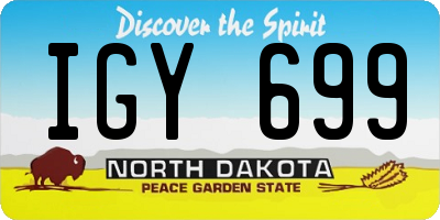 ND license plate IGY699