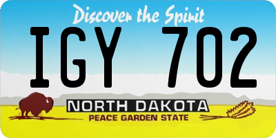 ND license plate IGY702