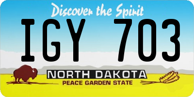 ND license plate IGY703