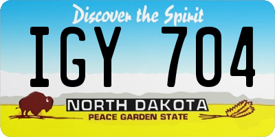 ND license plate IGY704