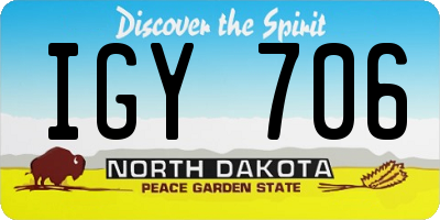 ND license plate IGY706