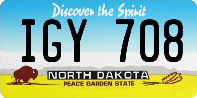 ND license plate IGY708