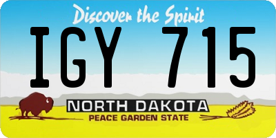 ND license plate IGY715