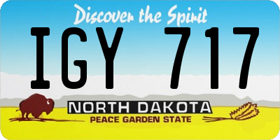 ND license plate IGY717