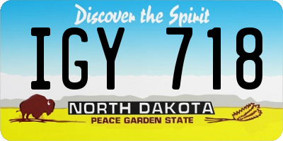 ND license plate IGY718