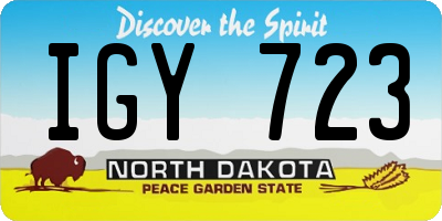ND license plate IGY723