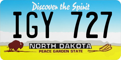ND license plate IGY727