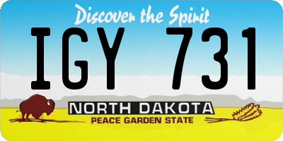 ND license plate IGY731