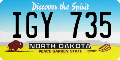 ND license plate IGY735