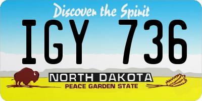 ND license plate IGY736