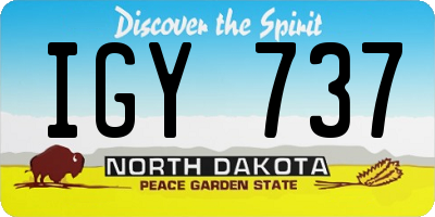 ND license plate IGY737