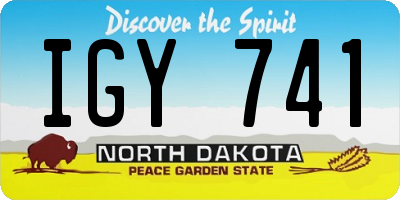 ND license plate IGY741