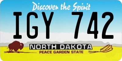 ND license plate IGY742