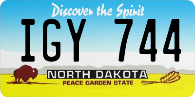 ND license plate IGY744