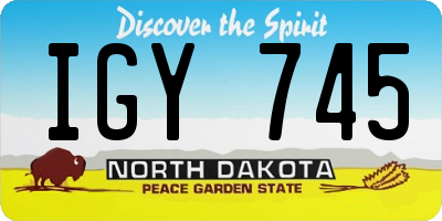 ND license plate IGY745