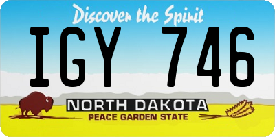 ND license plate IGY746