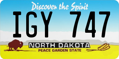 ND license plate IGY747