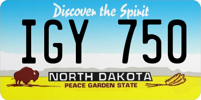 ND license plate IGY750