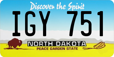 ND license plate IGY751