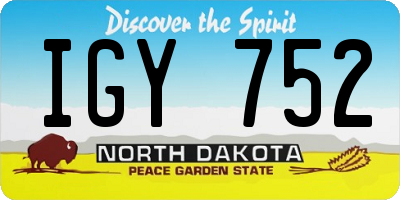 ND license plate IGY752