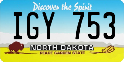 ND license plate IGY753