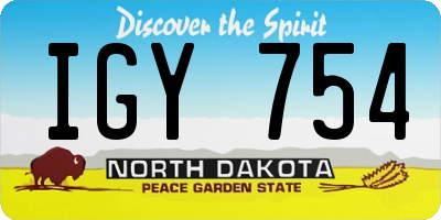 ND license plate IGY754