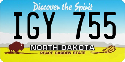 ND license plate IGY755