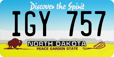 ND license plate IGY757