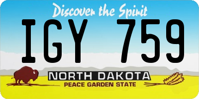 ND license plate IGY759
