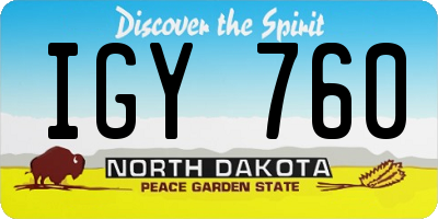 ND license plate IGY760