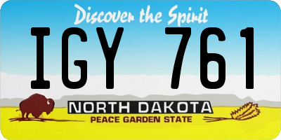 ND license plate IGY761