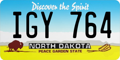 ND license plate IGY764