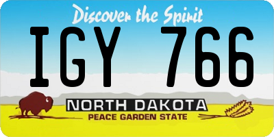 ND license plate IGY766