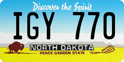 ND license plate IGY770