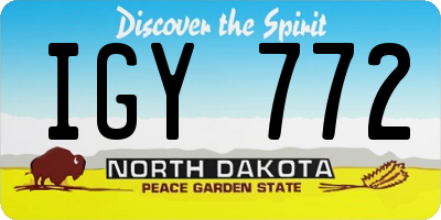 ND license plate IGY772