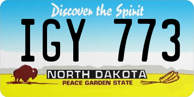ND license plate IGY773