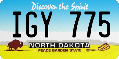 ND license plate IGY775