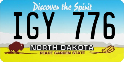 ND license plate IGY776