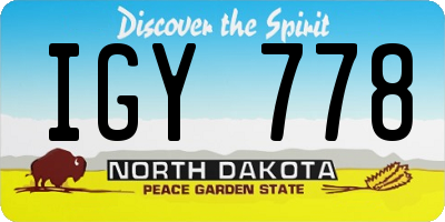ND license plate IGY778