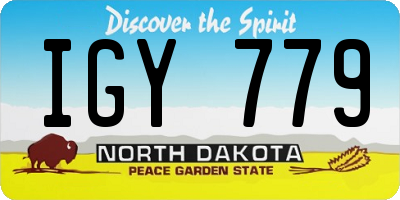 ND license plate IGY779