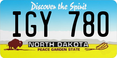 ND license plate IGY780