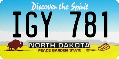ND license plate IGY781