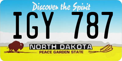 ND license plate IGY787