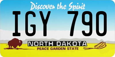 ND license plate IGY790