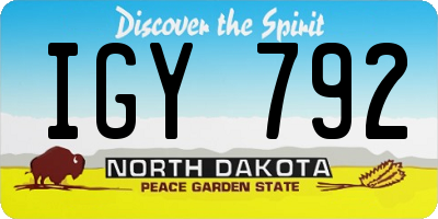 ND license plate IGY792