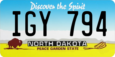 ND license plate IGY794