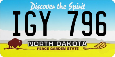 ND license plate IGY796