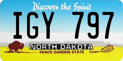 ND license plate IGY797